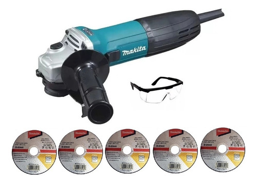 Esmerilhadeira Angular Makita 720w Ga4530 220v Com Discos Cor Azul-turquesa