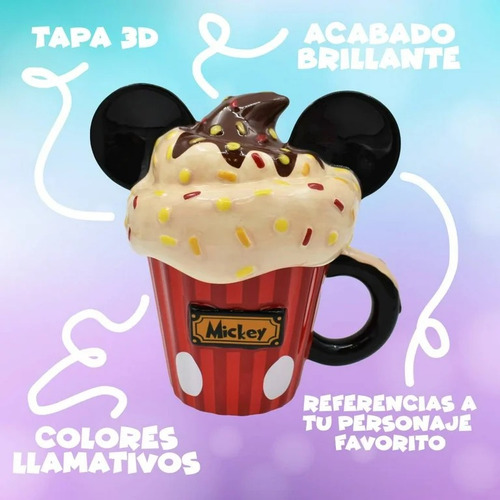 Taza 3d Cupcake Disney Mickey And Friends Con Cocoa 13.5g