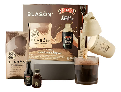 Café Blasón Espresso Tostado Y Molido 1kg + Shaker Baileys