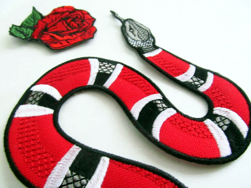 Parche Serpiente Coralillo Grande 30cm Accesorio Decora Ropa