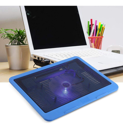 Base Almohadilla Refrigeracion Para Laptop Led Azul Soporte