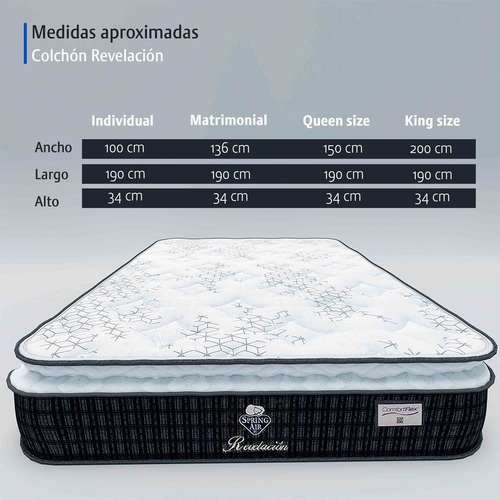 Colchón Spring Air Suave De Lujo Vainilla Queen Size + Box