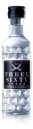 Miniatura Vodka Three Sixty 360 Filtrada Diamante X40cc