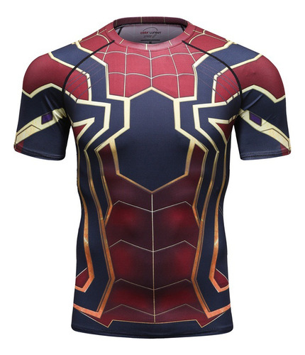 Playera Compresión Iron Spider Cody Lundin Manga Corta 