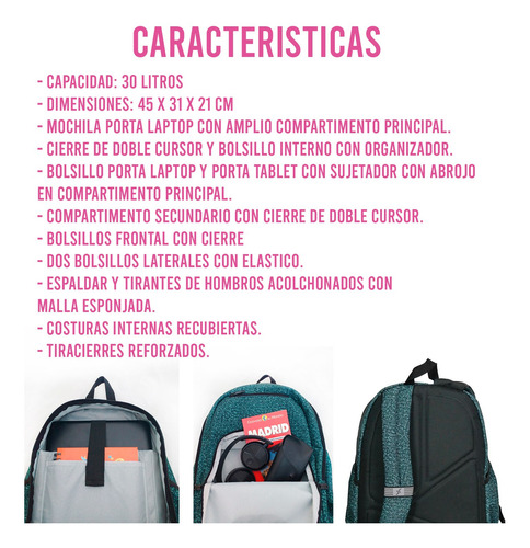 Mochila Kossok Calama Porta Laptop Ct Plumitaa Pmc