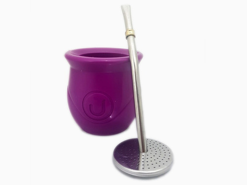 Mate Urbano Plastico Auto Limpiante Con Bombilla Saca Yerba