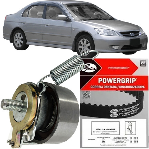 Imagem 1 de 10 de Kit Correia Dentada Honda Civic 1.7 16v 2002 2003 2004 2005