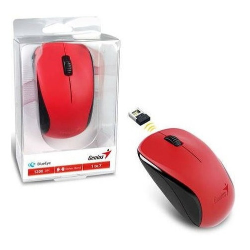 Mouse Inalambrico Genius Nx-7000 Usb Rojo Tranza