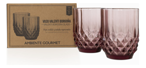 Vaso Valenti Borgoña 330ml Setx2 Ambiente Gourmet