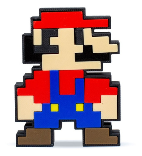 Imagen 1 de 10 de Super Mario Pixel (puzzle)  Figura Impresa En 3d Excelente 