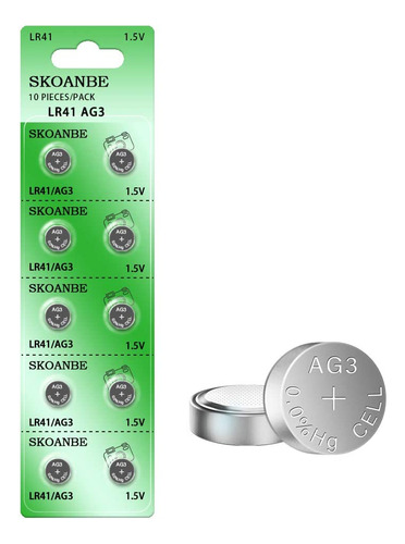 Skoanbe 10pcs Lr41 392 384 192 Ag3 Sr41 1.5v Button Coin Cel