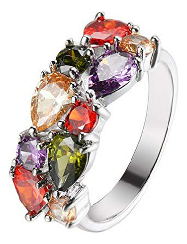 Anillo Plata Ángel Multicolor Circonitas Día De La Madre