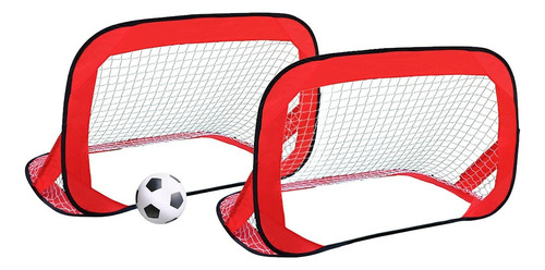 Arco Portería Fútbol Portátil Plegable Pop Up X 2 -entrenam Color Rojo