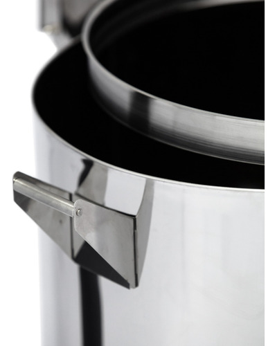 Lixeira Pedal Com Alça E Rodinhas De Aço Inox 40 Litros Cor Prateado