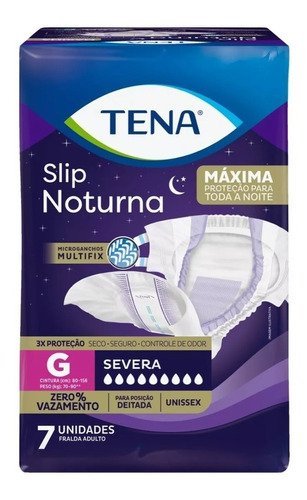 Fralda Tena Slip Noturna - Tamanho: G - Com 28 Fraldas