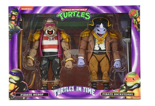 Bebop Y Rocksteady Set X2 Turtles In Time Tmnt Neca Xuy