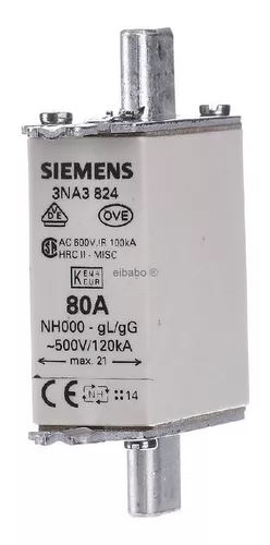 Fusível NH Retardado TAM 00 63A 78X60X29MM 500V Porcelana WEG