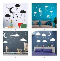 Comprar Calcomanias O Vinilos Decorativos Nubes Y Lunas Infantiles.