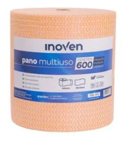 Pano Perfex, Multiuso 28 X 240 Metros Promoção Rolo Bobina Cor Laranja