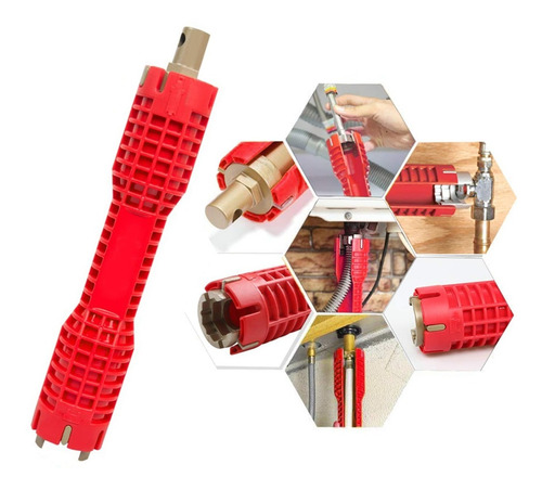 Llave Multiple Plomeria Sanitaria 8en1 Reforzada Baño Cocina