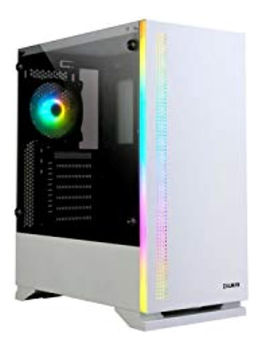 Zalman S5 White Mid Tower Gaming Pc Case, Ventilador Rgb Pre