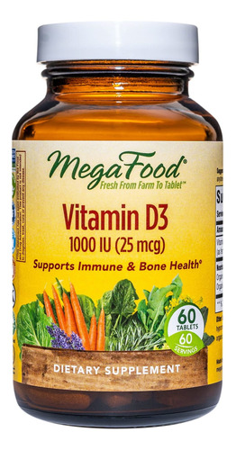 Megafood Vitamina D3 1000 Iu (25 Mcg) - Suplemento De Apoyo