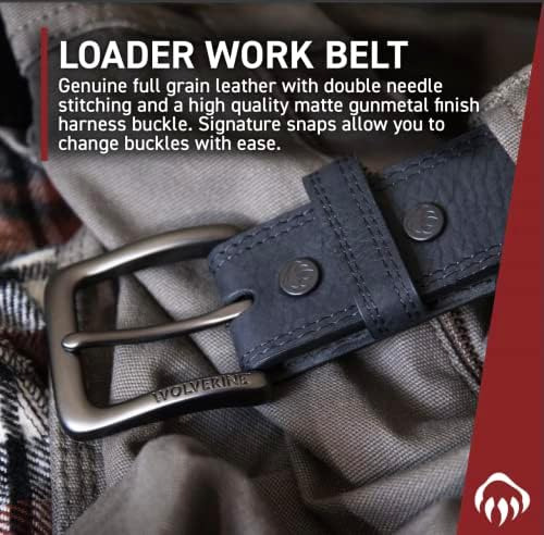 Wolverine Cinturón De Trabajo De Cuero Para Hombre Con Hebil