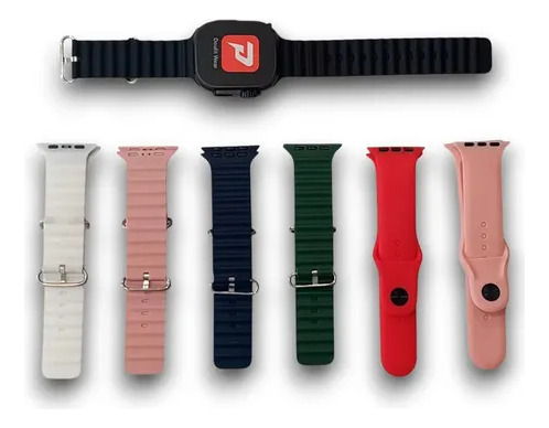 Reloj Smartwatch Bluetooth Ultra 9 Big 2.09 + 7 Mallas Negro Varios Diseños Varios Colores Intercambiable