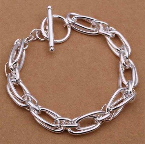 Pulsera O Brazalete Grueso Excelente Calidad - Baño Plata
