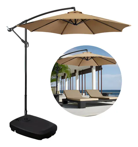 Ombrelone Guarda Sol Em Alumínio Com Base Para Piscina 3x3 Cor Cá...