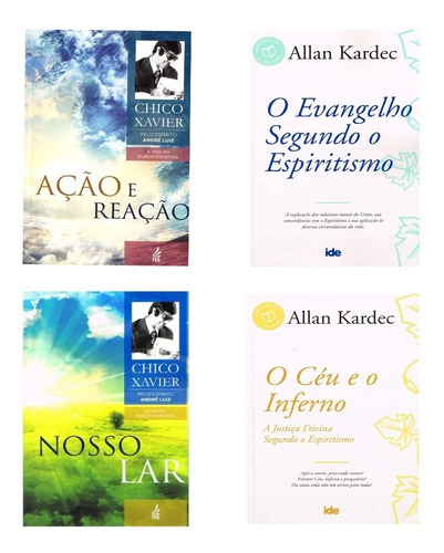 Livros : Ação E Reação , Nosso Lar , Evangelho , O Ceu E ...