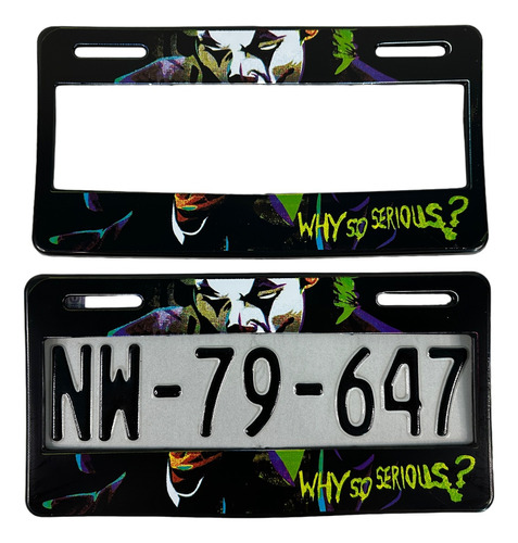 Par De Portaplacas Why So Serious Joker Guason Generico