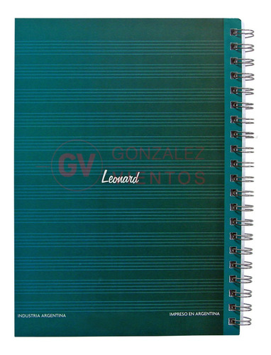 Cuaderno Pentagramado Leonard A4 Espiralado De 50 Hojas