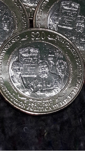 Lote De 15 Monedas 20 Pesos 100 Años Constitucion Nuevas.