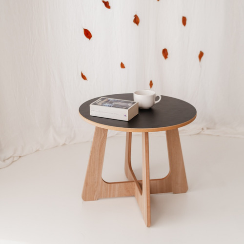 Imagen 5 de 9 de Mesa Ratona Redonda 50x60x60 Mdf Enchapado / Envío Gratis