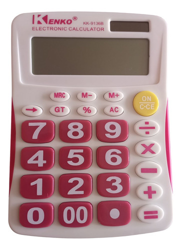 Calculadora Kk-9136b 12 Dígitos Escritorio Fuccia