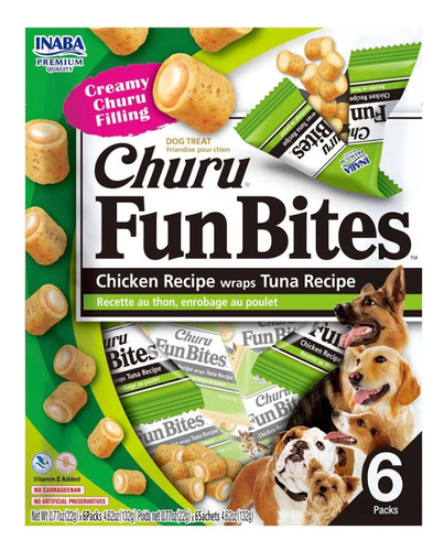 Snack Para Perros Churu Fun Bites Sabor Atun 132gr