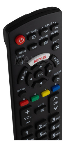 Control Remoto Compatible Con Pantalla Smarttv Panasonic Netflix Rc1008 Y N2qayb 000779 Incluye 4 Pilas Divitech® Aaa