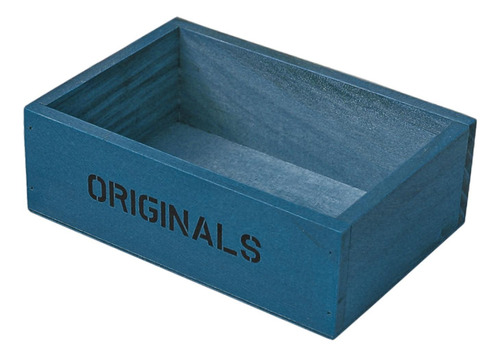 Caja Organizadora De Madera Con Parte Abierta, Bandeja Azul