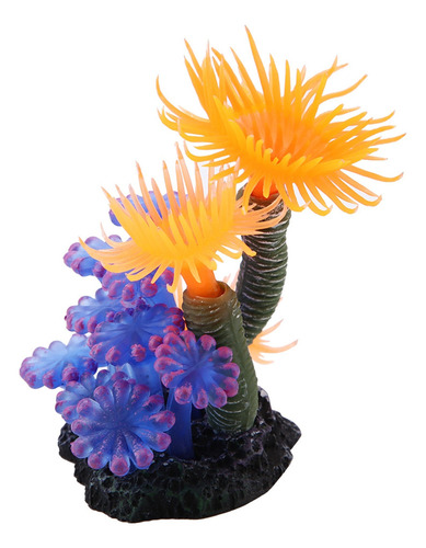 Aquário Simulação De Silicone Coral Artificial Anêmona Mar