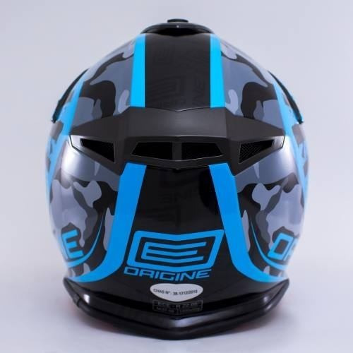 Imagen 3 de 5 de Casco Cross Origine V325 Loop Azul Fluor Cierre Doble Anilla
