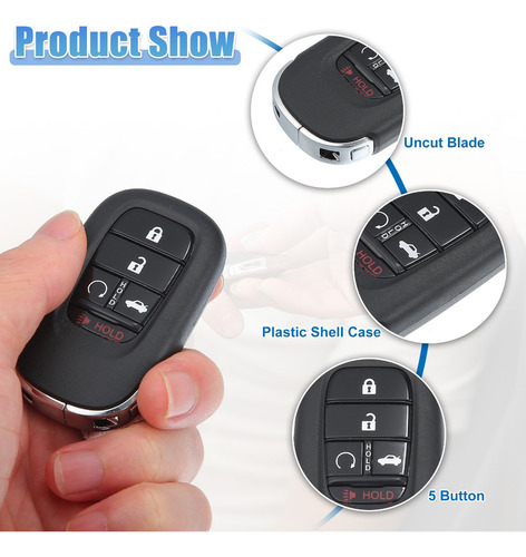 1 Control Remoto Para Honda Accord 2022 5 Button