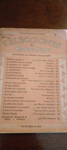 Selecciones Del Reader's Digest , Número 1.