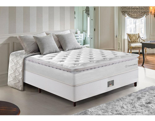 Cama Box Casal 138x188 Pocket Cama Inbox Confort Snow