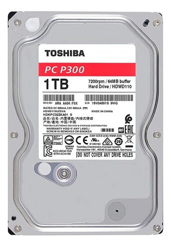 Disco Duro Interno Toshiba Pc P300 1 Tb