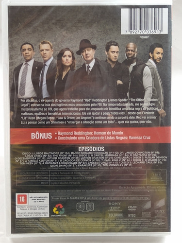 Dvd Box The Blacklist 2° Temp Completa