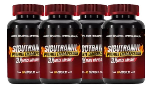 4x Sibutramil Potente Original - 60 Cápsulas