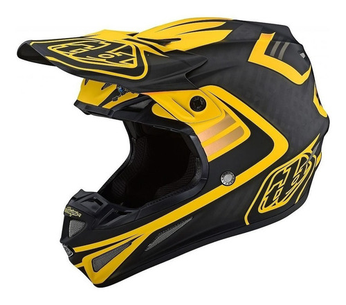 Casco Troy Lee Designs Se4 Ece Carbon Flash Black / Yellow