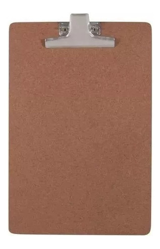 Prancheta Madeira Mdf Prendedor Metal 10 Und Cor Marrom