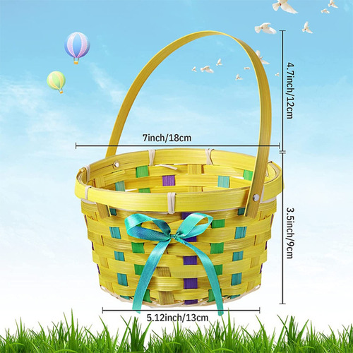 Canasto Huevo Conejo Pascua Colors X 3 Cotillon Activarte